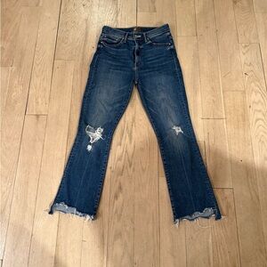 Mother Jeans Insider Crop Step Chew